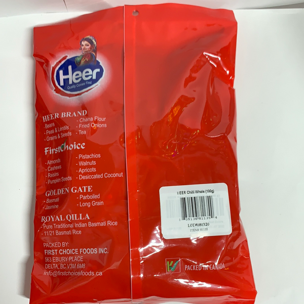 Heer Chilli Whole 100g