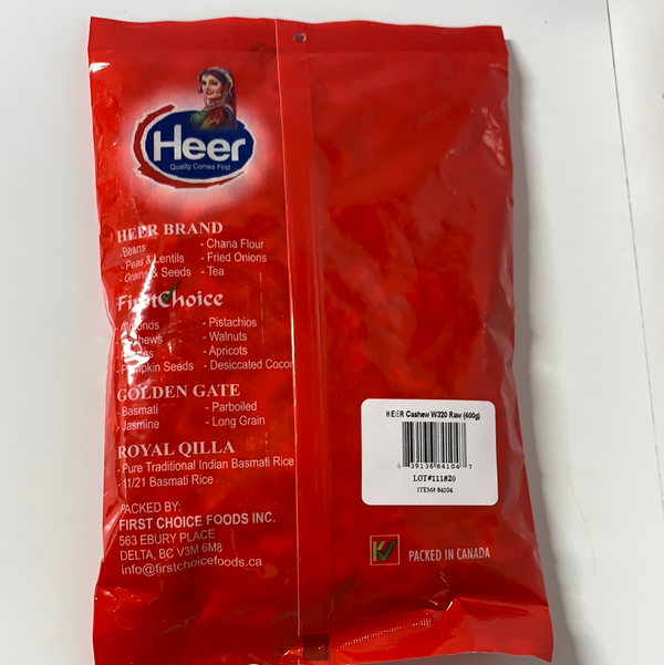 Heer Cashew Raw W320 400g